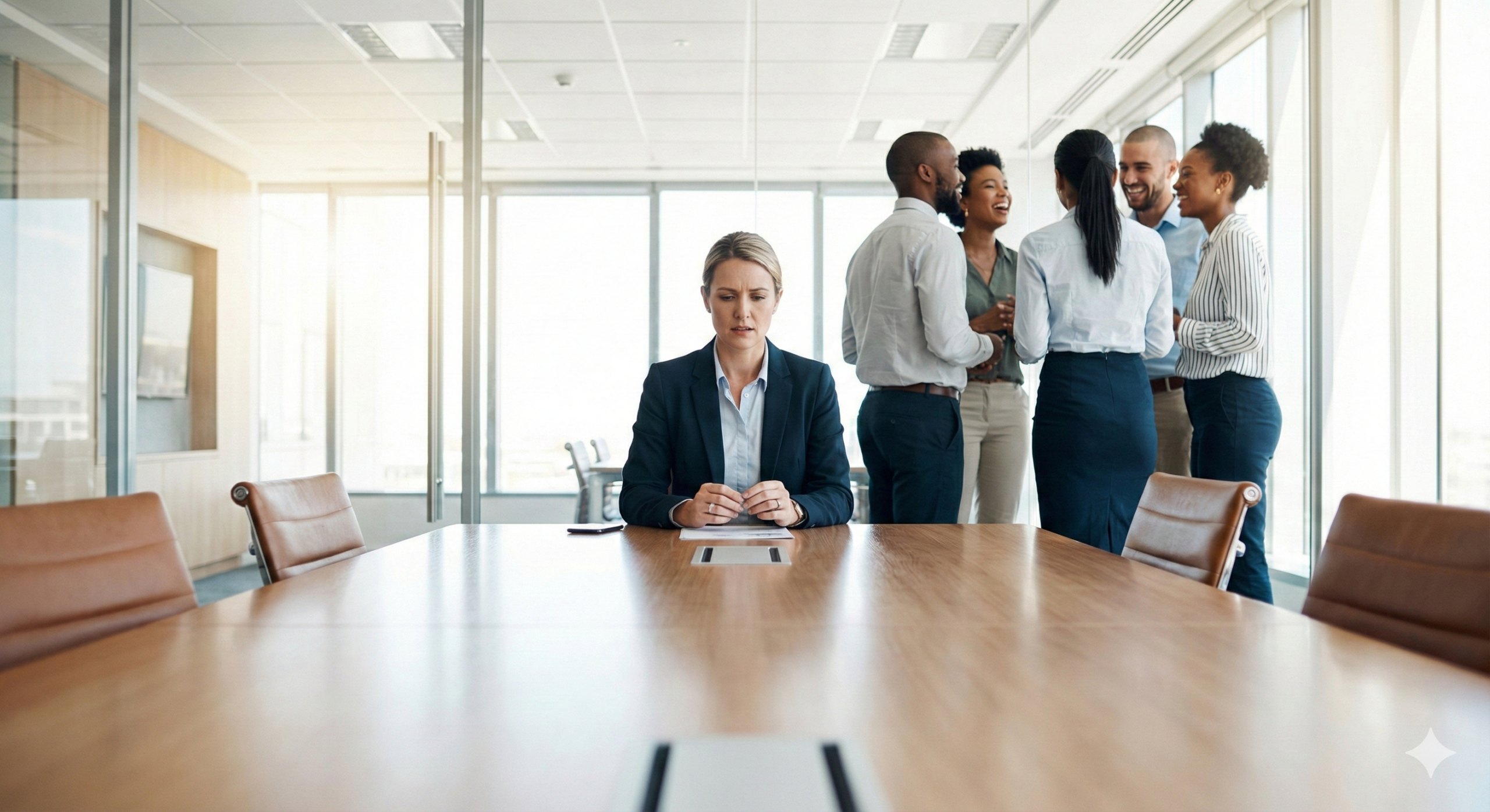 Manager isolated by weaponized workplace complaints in a boardroom