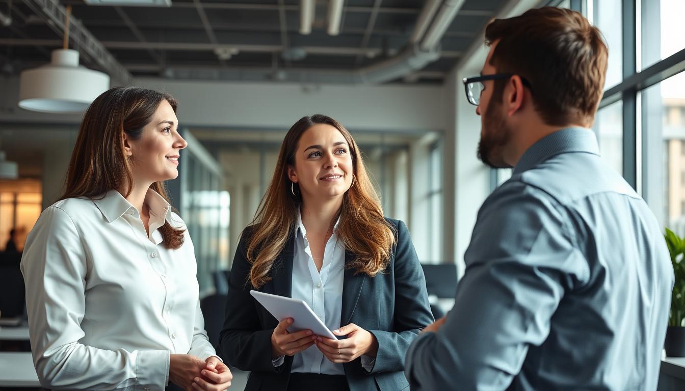 Professional investigator conducting a Melbourne harassment investigation in an office setting