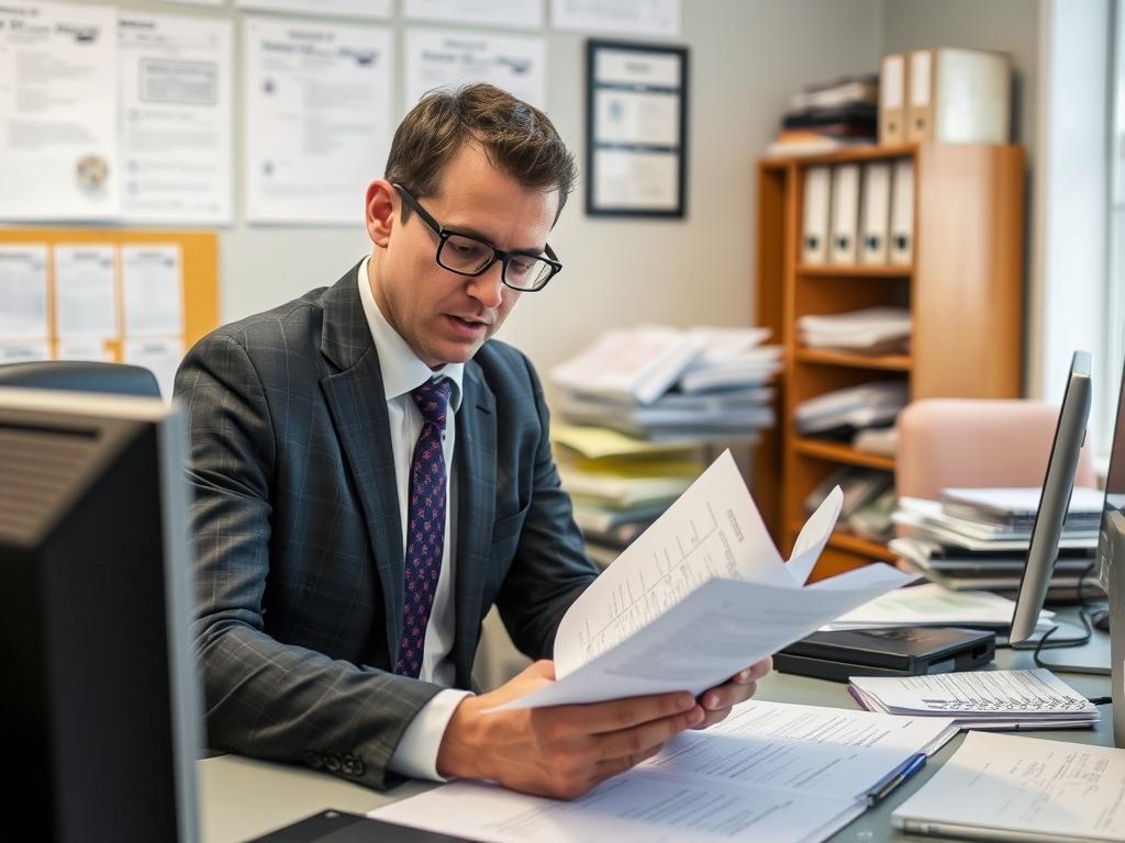 Professional investigator reviewing evidence during a Geelong misconduct investigation