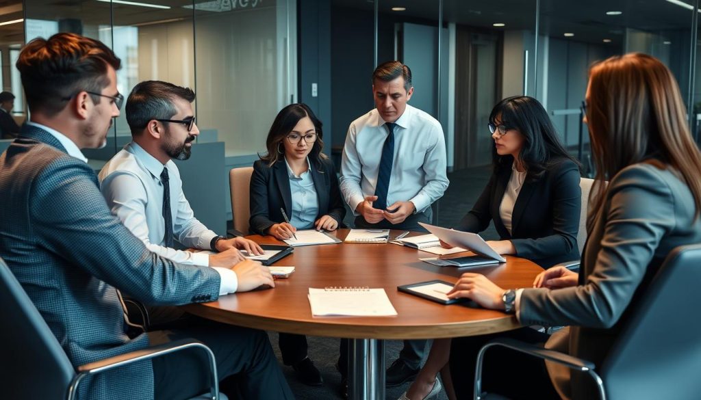 Professional team conducting a Melbourne harassment investigation meeting