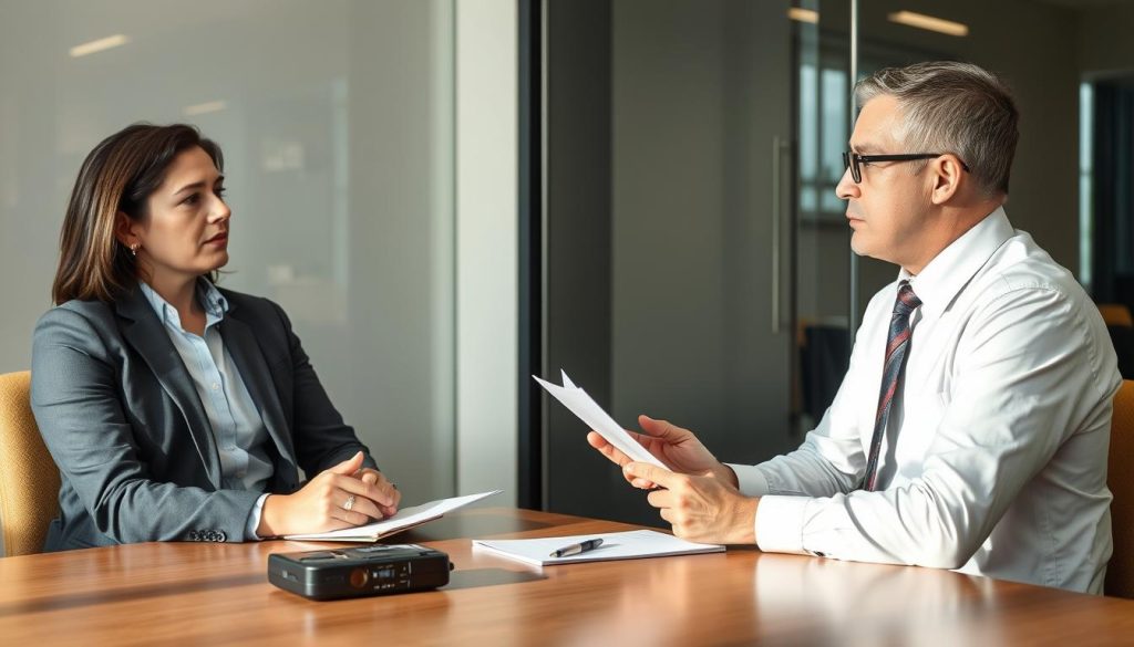 External investigator conducting interviews for a Mildura workplace bullying investigation