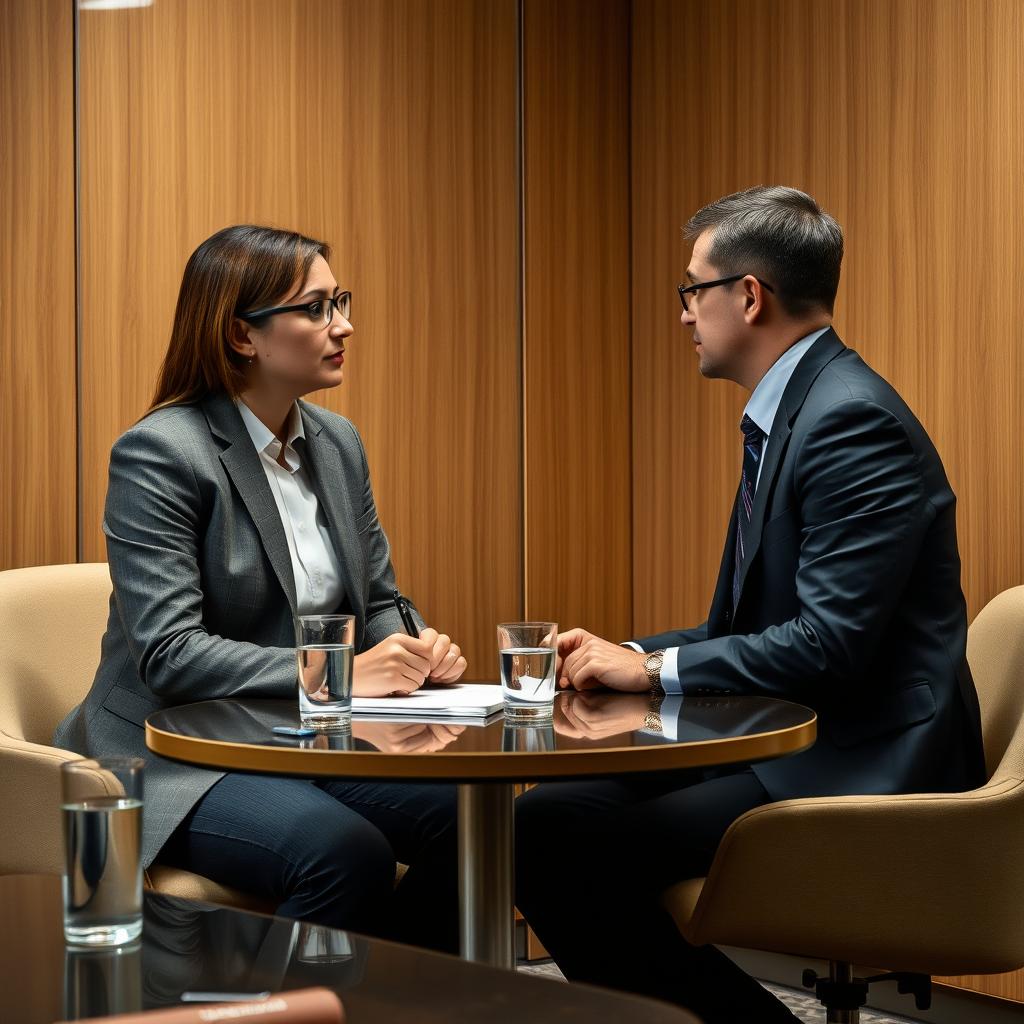 Investigator interviewing workplace participants during evidence collection