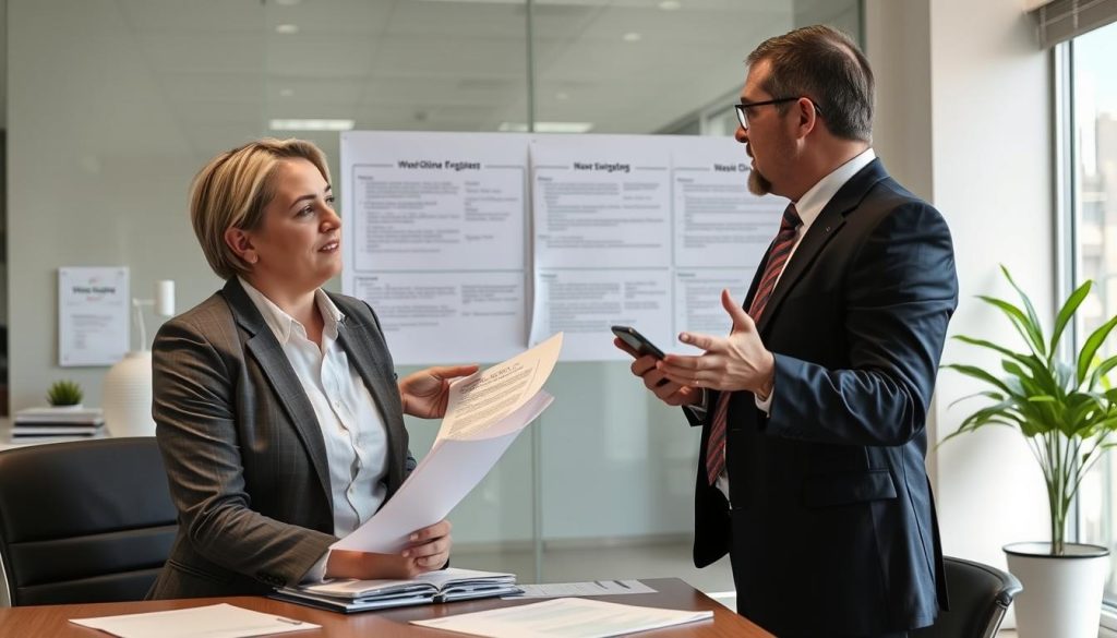 Professional answering questions about Mildura workplace harassment investigation