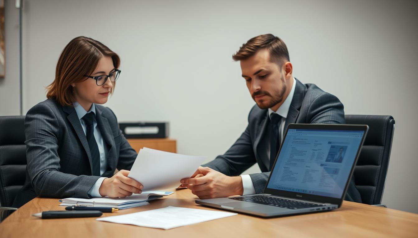 Professional conducting a Melbourne workplace bullying investigation with documents and notes