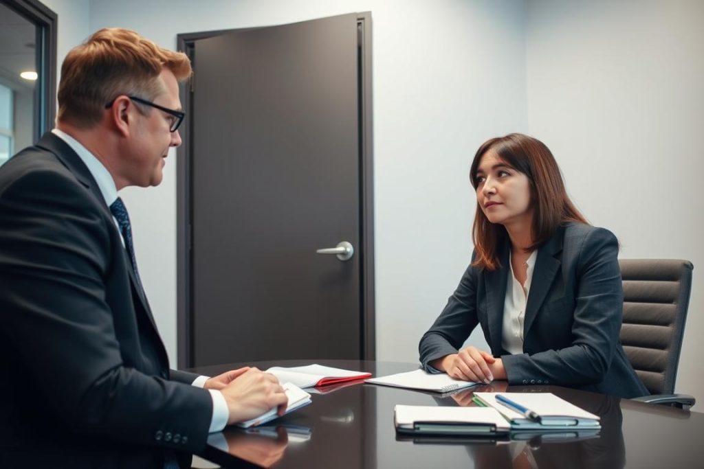 Professional investigator conducting a Geelong sexual harassment investigation interview