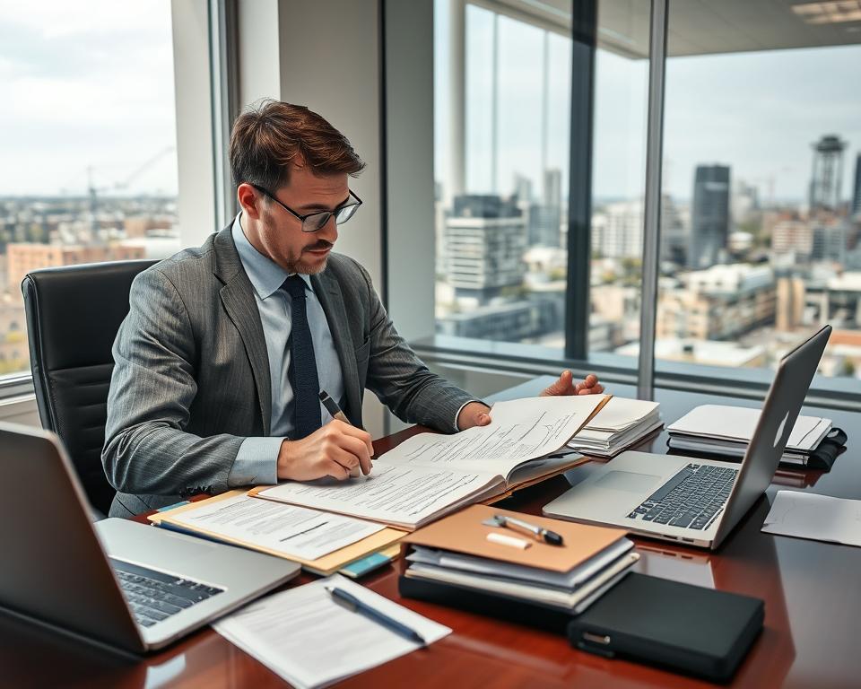 Professional investigator reviewing documents and evidence for a Bendigo workplace investigation