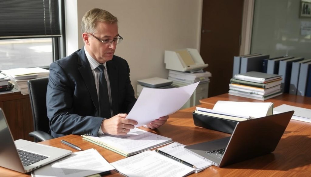 Professional investigator reviewing documents for a Swan Hill workplace investigation