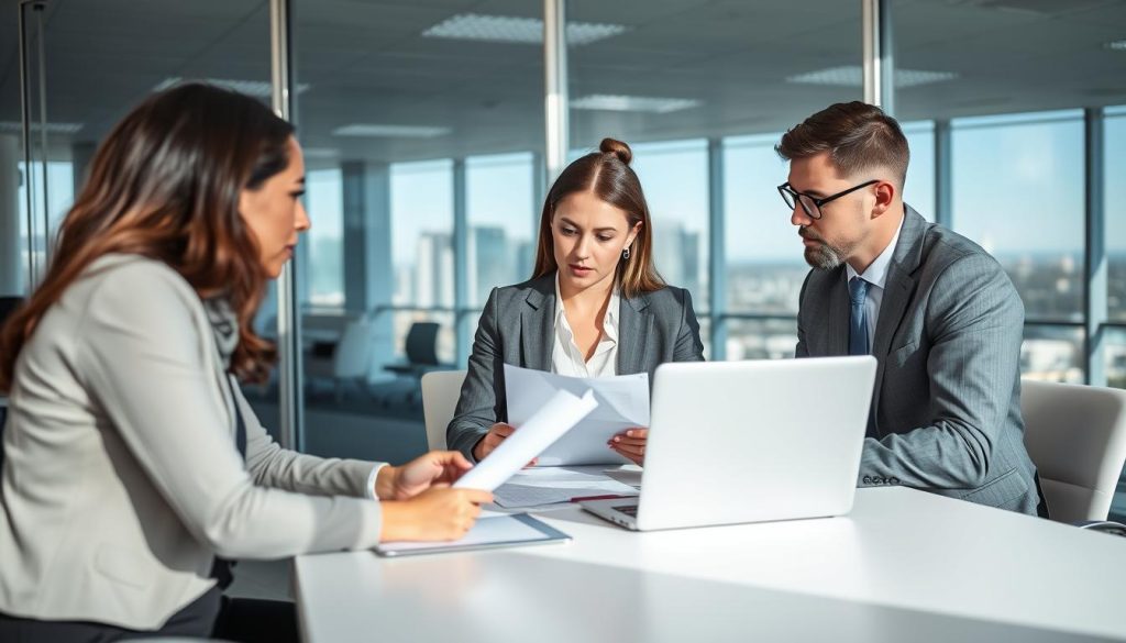 Team of HR investigators discussing a Geelong Human Resources (HR) Investigation case